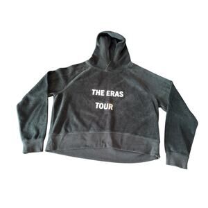 Eras Tour Hoodie XL Cropped Gray Sweatshirt Taylor Inspired Fan Made Music